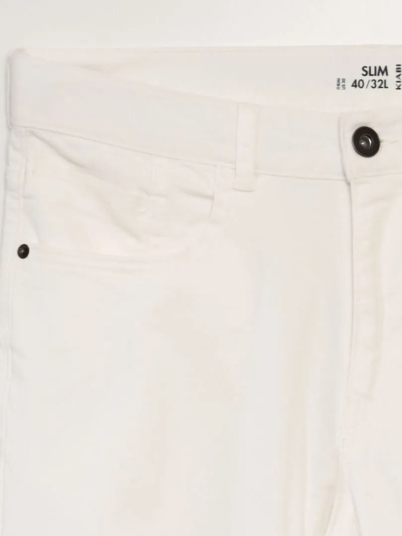 VAQUERO SLIM CON 5 BOLSILLOS L32  BLANCO